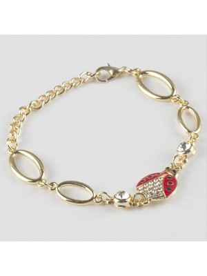 Store Mania Ieg™ Uğur Böceği Figürlü Taşlı Metal Bileklik