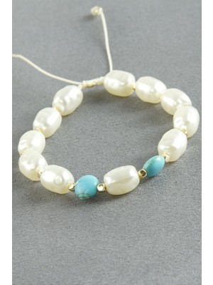 Store Mania Ieg™ Turkuaz Taşlı Inci Bileklik
