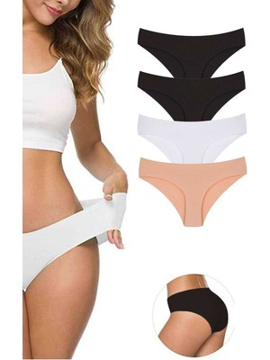 Store Mania Ieg™ 4 Adet Kadın Dikişsiz Lazer Kesim Esnek Iz Yapmayan Külot S4