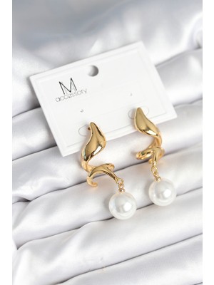 Store Mania Ieg™ Inci Detaylı Sarmal Model Gold Renk Pirinç Kadın Küpe