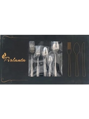 Store Mania Ieg™ Pırlanta 30 Parça 6 Kişilik Çatal Kaşık Takımı 30 Parça Kutulu Hediyelik Çeyizlik T