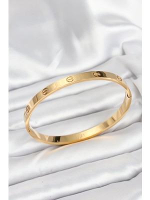 Store Mania Ieg™ 316L Çelik Gold Renk 65 mm Kadın Kelepçe Bileklik