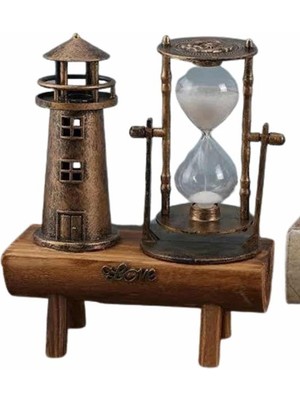 Store Mania Ieg™ Dekoratif Kum Saati Deniz Feneri Retro Masa Hediyeli Eşya