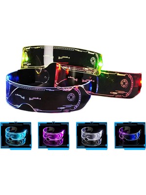 Store Mania Ieg™ Cyberpunk LED Gözlük Çok Modlu Işıklı Parti ve Festival Aksesuarı