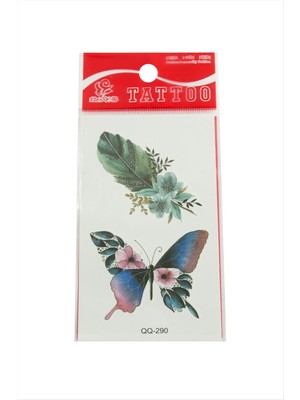 Store Mania Ieg™ Kelebek Yaprak Tattoo Dövme Sticker