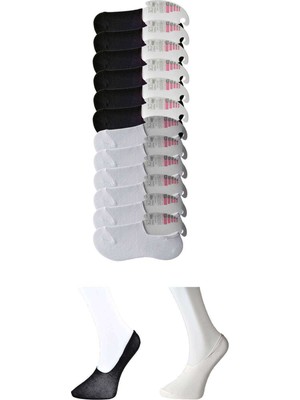 Store Mania Ieg™ Siyah ve Beyaz Kadın Babet Çorap 12 Çift