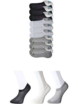 Store Mania Ieg™ Siyah Gri ve Beyaz Erkek Görünmez Çorap 9 Çift