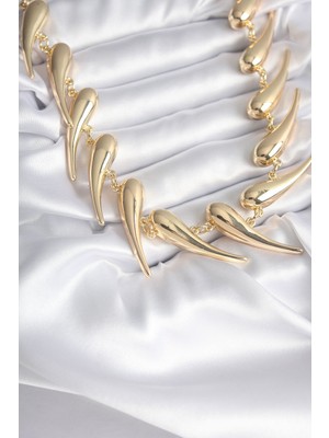 Store Mania Ieg™ Vıp Seri Özel Tasarım Gold Renk Kadın Kolye