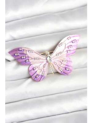 Store Mania Ieg™ Lila Renk Kelebek Model Broş