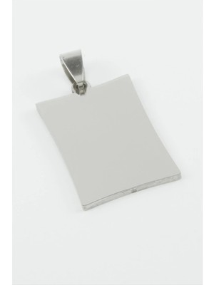 Store Mania Ieg™ Dikdörtgen Isim Yazılabilir Çelik Kolye Ucu 2*3 cm