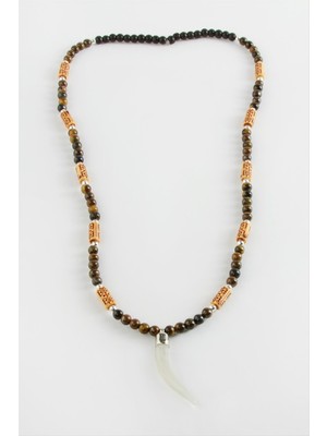 Store Mania Ieg™ Fil Dişi Kaplangözü Doğaltaş Kolye