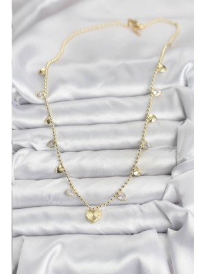 Store Mania Ieg™ Pirinç Gold Renk Kalp Model Kadın Kolye