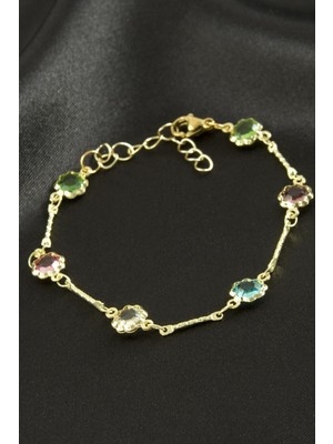 Store Mania Ieg™ Yuvarlak Kristal Taşlı Çelik Bileklik