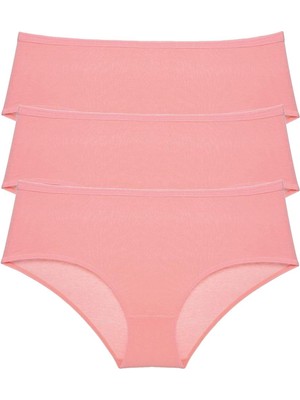 Store Mania Ieg™ 3 Adet Kadın Yüksek Bel Bato Külot Pudra