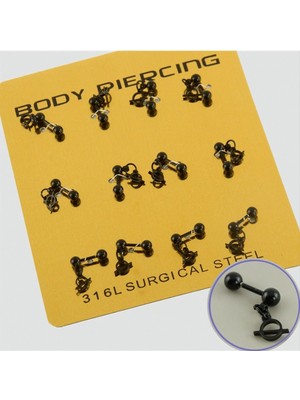 Store Mania Ieg™ Siyah Renkli Sallantılı Çelik Piercing 1 Adet