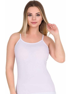 Store Mania Ieg™ Kadın Ip Askılı Pamuk Likralı Atlet Beyaz 2128B