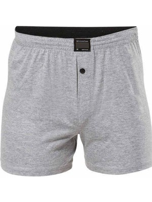 Store Mania Ieg™ Düğmeli Pamuklu Erkek Penye Boxer Büyük Beden Gri - 1278A