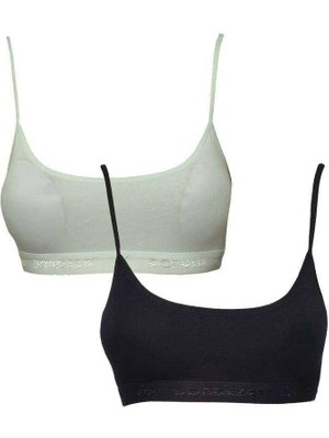 Store Mania Ieg™ Pedli Ip Askılı Krem ve Siyah Büstiyer 2 Adet