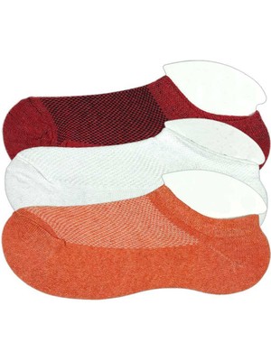 Store Mania Ieg™ 3 Adet Çocuk Sneaker Patik Çorap Bordo Beyaz Turuncu