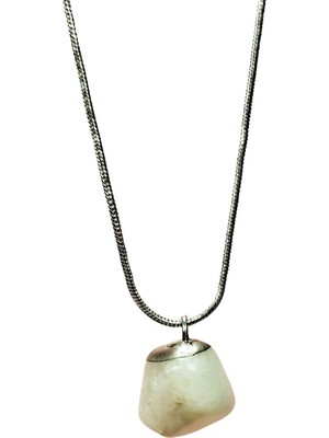 Store Mania Ieg™ Aytaşı Doğal Taşı Zincirli El Yapımı Kolye Uç: 2 cm Zincir: 20 cm Kutulu