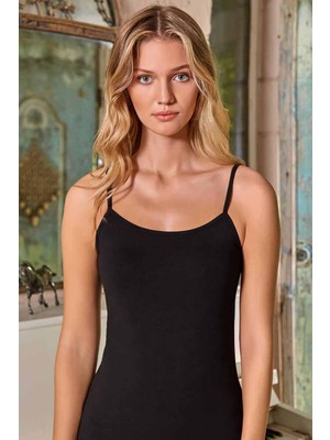 Store Mania Ieg™ Kadın Ip Askılı Pamuk Likralı Atlet Siyah 2128B