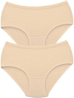 Store Mania Ieg™ 2 Adet Tutku Kadın Yüksek Bel Bato Kalın Lastik Külot Ten