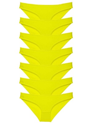 Store Mania Ieg™ 7 Adet Süper Eko Set Likralı Kadın Slip Külot Sarı