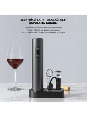 Store Mania Ieg™ Ezere Sarjlı Otomatik Şarap Açacağı Tirbuşon Seti Şarap Açma SETI-(5775)