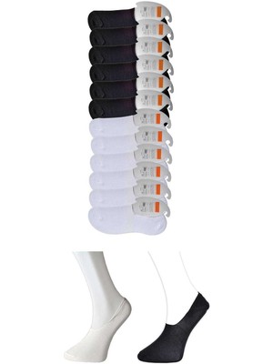 Store Mania Ieg™ Siyah ve Beyaz Erkek Babet Çorap 12 Çift
