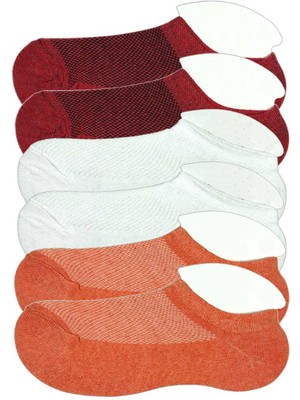 Store Mania Ieg™ 6 Adet Çocuk Sneaker Patik Çorap Bordo Beyaz Turuncu