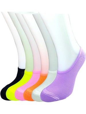 Store Mania Ieg™ 6 Adet Canlı Renk Kadın Spor Babet Çorap