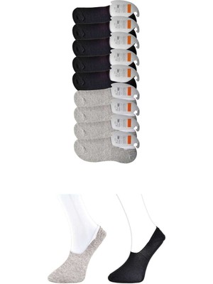 Store Mania Ieg™ Siyah ve Gri Erkek Babet Çorap 9 Çift