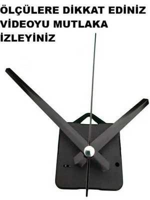 Cnr Shop Saat Mekanizması, 18 mm Şaft Boyu Sessiz Çalışır Duvar Saati Mekanizma Akrep-Yelkovan-Saniye-(Askılı)
