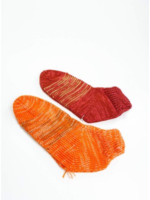 Store Mania Ieg™ 2 Çift El Örgüsü Kışlık Şık Kadın Yün Patik Set 15