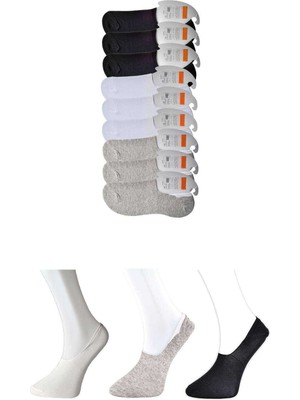 Store Mania Ieg™ Siyah Gri ve Beyaz Erkek Babet Çorap 9 Çift