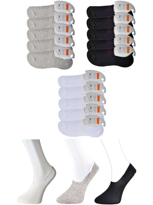 Store Mania Ieg™ Siyah Gri ve Beyaz Erkek Babet Çorap 15 Çift