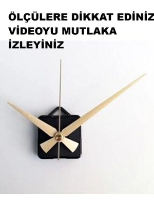 Cnr Shop Saat Makinesi, 16 mm Şaft Akar Sessiz Duvar Saati Mekanizması, Akrep-Yelkovan-Saniye-(Askılı)