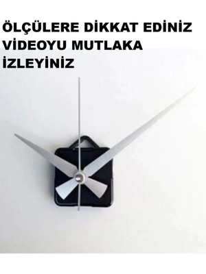 Cnr Shop Saat Mekanizması 14 mm Şaft Boyu Akar Sessiz 3D Saatlerle Uyumlu Akrep, Yelkovan, Saniye (ASKILI)