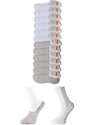 Store Mania Ieg™ Gri ve Beyaz Erkek Babet Çorap 12 Çift