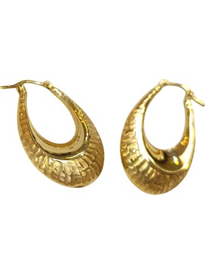 Genel Damla Halka Küpe 14 Ayar Altın Hd Videolu