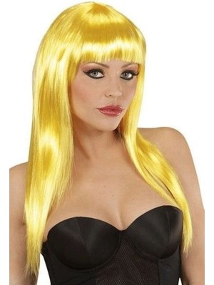 Store Mania Ieg™ Sarı Renk Uzun Düz Parti Peruğu