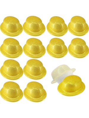Store Mania Ieg™ Altın Renk Simli Melon Yuvarlak Parti Şapkası 12 Adet