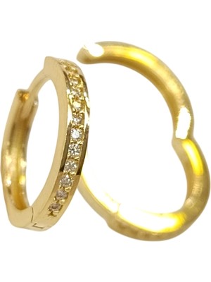 Genel 15MM Su Yolu Halka Küpe 14 Ayar Altın Hd Videolu