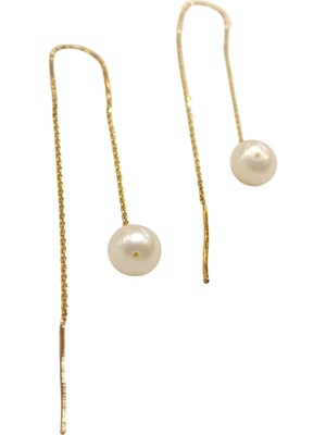 Genel Inci Sallanan Küpe 14 Ayar Altın Hd Videolu