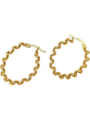 Genel Spiral Halka Küpe 14 Ayar Altın Hd Videolu