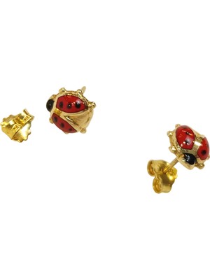 Genel Uğur Böceği Küpe 14 Ayar Altın Hd Videolu