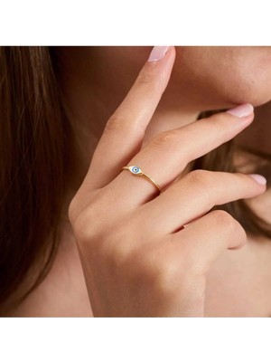 Wind Silver Nazar Göz Yüzük Ayarlı 925 Ayar