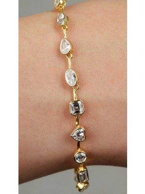 Wind Silver Özel Mix Taşlı Bileklik 925 Ayar