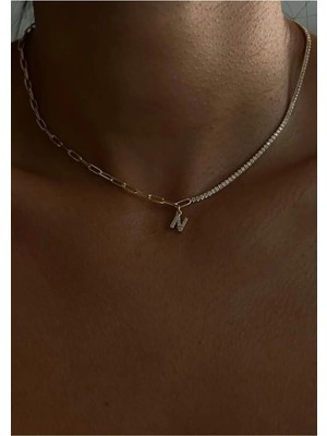 Wind Silver Luxury 14 Şubat Özel Yarı Su Yolu Yarı Zincir Kolye 925 Ayar