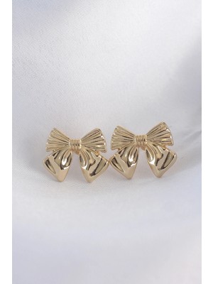 Shopwave Pirinç Gold Renk Fiyonk Küpe